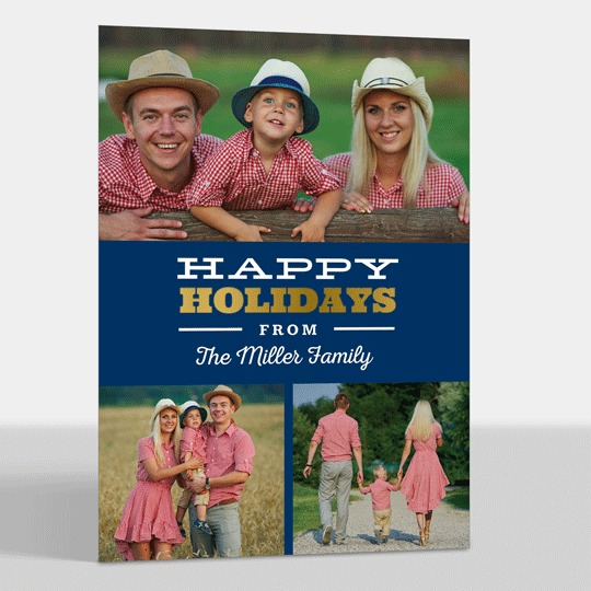 Happy Holidays Foil Photo Cards